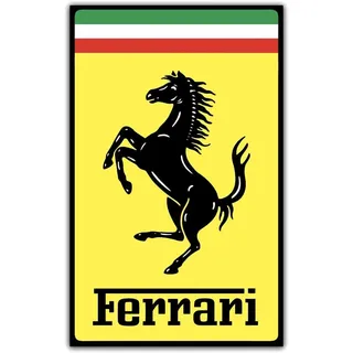 Hicsticayt Ferrari Plakette Sticker, Aufkleber, Doppelpack, mehrere Größen Einschließlich 2-teilig (25cm)
