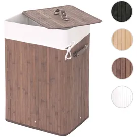 Mendler Wäschekorb HWC-C21, Laundry Wäschebox Wäschesammler Wäschebehälter Wäschetonne, Bambus 61x43x32cm 70l ~ braun