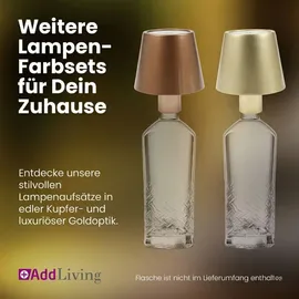AddLiving LED Flaschenleuchte Silber