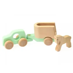 BAJO Auto mit Anhänger und Pferd, mintgrün