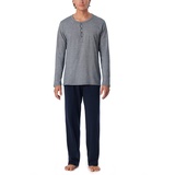 Schiesser Schlafanzug lang Pyjamaset, Blau 800, 58