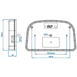 PRO PLUS Rückleuchte 6 Funktionen 240x150mm LED links