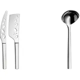 WMF Nuova Käsemesser Set 2-teilig, Cromargan Edelstahl poliert, spülmaschinengeeignet & Nuova Saucenlöffel 18 cm, Soßenkelle, Cromargan Edelstahl poliert, Suppenkelle spülmaschinengeeignet