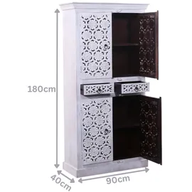 Marrakesch Orient & Mediterran Interior Kleiderschrank Hamada 90 x 180 x 0 cm Weiß