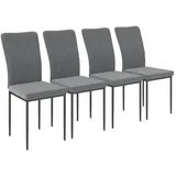 Homcom Esszimmerstühle Dunkelgrau Kunststoff, 42x95x58 cm, Esszimmer, Stühle Esszimmerstühle, Vierfußstühle