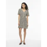VILA Sommerkleid Beige/Schwarz 42