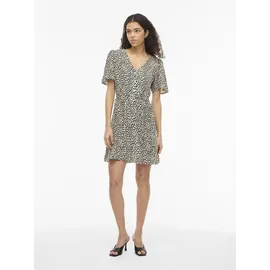 VILA Sommerkleid Beige/Schwarz 42