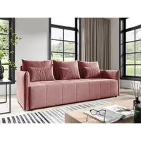 Sofnet Schlafsofa Leno K, mit Schlaffunktion und Bettkasten, Bettsofa mit Wellenfeder, Couch, Sofagarnitur rosa