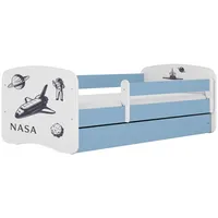 Raumhirsch furniture Kinderbett, Blau, Holzwerkstoff, Holzwerkstoff, 1 Schubladen, 80x160