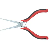 Connex Elektronik Flachspitzzange mit Doppelfeder Zwei-Komponentengriffen Spitzzange