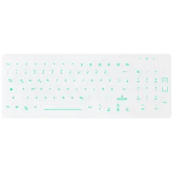 Active Key AK-CB7012 Hygiene Tastatur mit Beleuchtung - QWERTZ Deutsch - Weiß