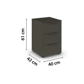 Möbel Kraft Nachtschrank Flipp 40 x 40 x 61 cm Schwarz