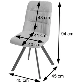 MCW Esszimmerstuhl J69 Samt rosa 6er Set
