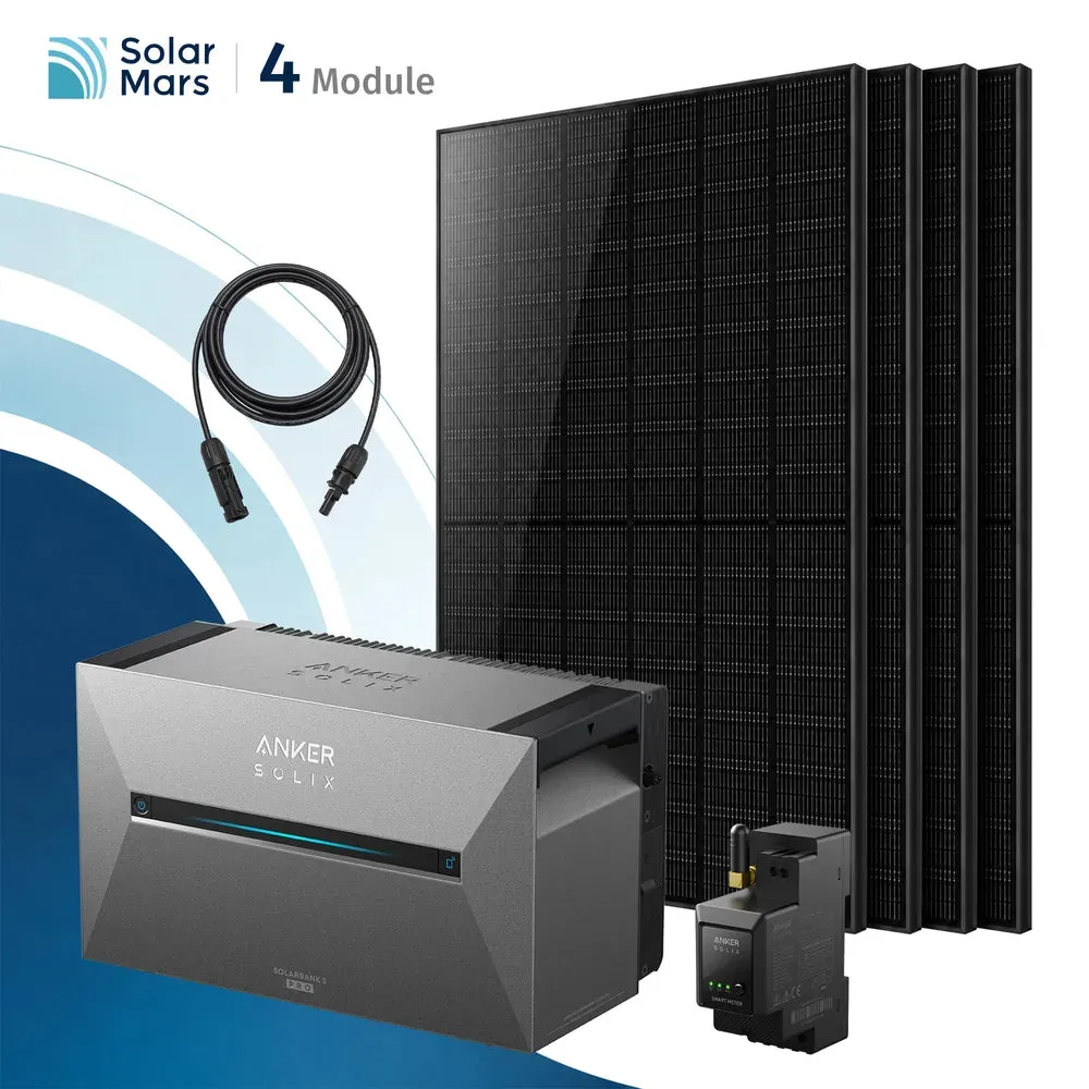 Balkonkraftwerk 2000 Watt mit Speicher Anker SOLIX Solarbank mit MC4 Solarkabel Set - 1x Solarbank E2700 PRO / Ohne Erweiterungsakku / Ohne HAL