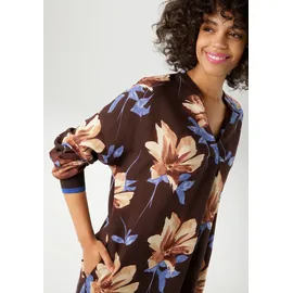 Aniston CASUAL Blusenkleid Blumendruck Beige/Blau/Braun 50