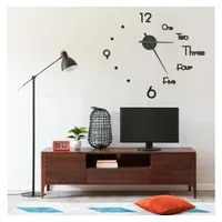 VidaXL 3D-Wanduhr Modernes Design Schwarz 100 cm XXL