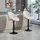 Homcom Barhocker 2er Set Höhenverstellbar Drehbar Tresenhocker mit Chenille-Optik, Beige