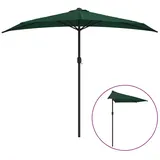 Balkon-Sonnenschirm mit Alu-Mast Grün 270x144 cm Halbrund