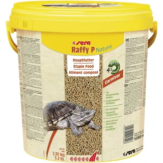 sera Raffy P Nature 10 l | Wasserschildkröten Futter | Ausgewogene Nahrung für Schildkröten | enthält tierische und pflanzliche Inhaltsstoffe | Fischfutter Made in Germany