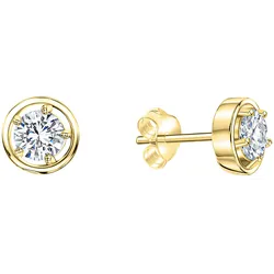 Paar Ohrstecker FIRETTI "Schmuck Geschenk Silber 925 Ohrschmuck Navette Solitär", gold (gelbgoldfarben, kristallweiß, kristallweiß), Ohrringe, Damen, Silber 925 (Sterlingsilber), mit Zirkonia (synth.)