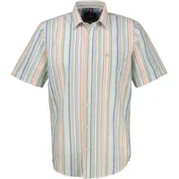 Lerros Herren Halbarmhemd, gestreift - pale papaya, - XXL