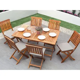 Beliani Gartentisch 140 x 75 x 74 cm Dunkelbraun klappbar
