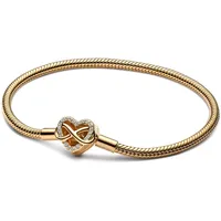 Pandora 563758C01 Damenarmband Funkelndes Unendlichkeits-Herz Goldfarben, 19 cm,