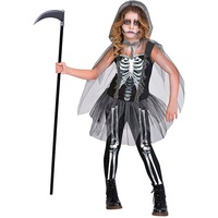Amscan Hexen-Kostüm Halloween Kostüm 'Skeleton Reaper' für Mädchen, H 8-10 Jahre