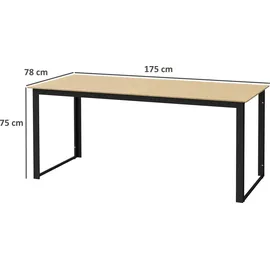Outsunny Gartentisch 175 x 78 x 75 cm Schwarz/Gelb
