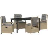 vidaXL Garten Essgruppe 5 pcs Beige Poly-Rattan