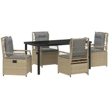 vidaXL Garten Essgruppe 5 pcs Beige Poly-Rattan