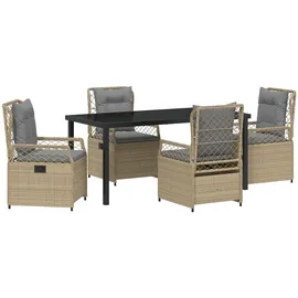 vidaXL Garten Essgruppe 5 pcs Beige Poly-Rattan