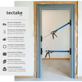 Tectake tectake® 6er-Set Türspanner, stufenlos höhenverstellbar, Belastbarkeit 30 kg je Spanner, mit Schnellspannsystem
