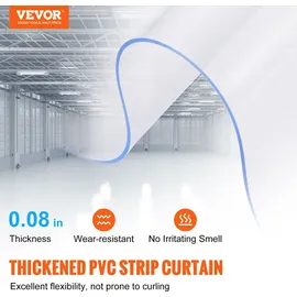 Vevor Streifenvorhang 243 x 182 cm Transparent