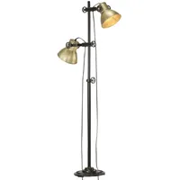 VidaXL Stehlampe 2-flammig Messing E27 Gusseisen