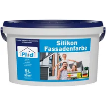 prinzstark Silikon Fassadenfarbe Weiß Außen matt 5L für 35m2 - für Putz, Beton, Mauerwerk,