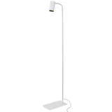 LICHT-ERLEBNISSE Steh Leselampe Stehlampe Weiß 124 cm flexibel GU10 Metall Wohnzimmer Stehleuchte