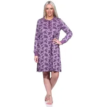 normann Nachthemd Damen Frottee Nachthemd langarm mit Bündchen - auch in Übergrößen rot 40/42