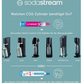 Sodastream Crystal 3.0 schwarz + 2 Glaskaraffen + Zylinder