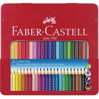 Faber-Castell 112423 - Farbstifte Colour GRIP 2001, 24er Metalletui