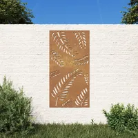 VidaXL Garten-Wanddeko 105x55 cm Cortenstahl Blatt-Design