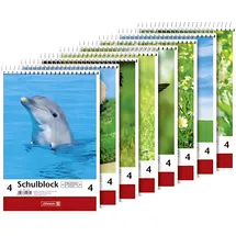 Brunnen 1041904 Schulblock A5 40 Blatt, spiralgebunden, microperforiert