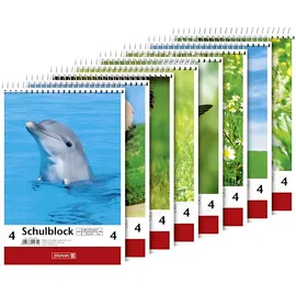 Brunnen 1041904 Schulblock A5 40 Blatt, spiralgebunden, microperforiert