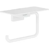 Hansgrohe AddStoris Papierrollenhalter mit Ablage, mattweiß, Wandmontage, Metall