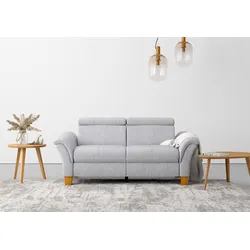 2,5-Sitzer HOME AFFAIRE "Lindgren", silber, B:185cm H:84cm T:93cm, 100% Polyester, Sofas, wahlweise mit TV-Funktion, links oder beidseitig, Kopfteilverstellung