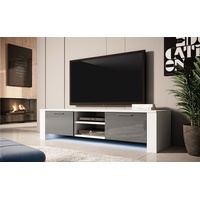 Luxusbetten24 Sideboard TV Lowboard Shine, mit LED-Beleuchtung grau|weiß