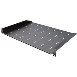Stalflex 19 Zoll Fachboden 1HE - Server Rack für Netzwerkschrank und Serverschrank - Traglast 25 kg - Befestigung Hinten - Variable Tiefe - 19 Zoll Rack Zubehör