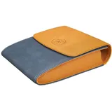 VAUEN Pfeifentasche Easy (640), Navy (beige-blau), Leder mit Magnetverschluss