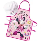 Sorrisini Kinderschürze Mädchen Schürze für Kinder | Kochmütze Kinder | Kinderschürze Jungen | Verstellbare Kinderschürzen zum Backen, Malen, Kinder 3-8 Jahre Minnie Mouse Fantasy - S