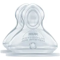 NUK - 2 Sauger First Choice, Größe 1 (0—6 Monate), Piercing Lait M